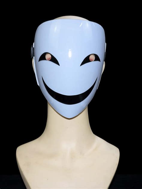 1pc White Leech Mask With Smile, Scary Full Face Ghost & Joker & Villain Mask, For Costume ...