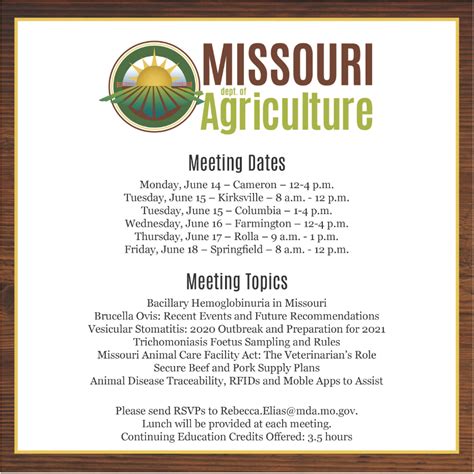 Missouri Department of Agriculture Upcoming Meetings - Missouri ...