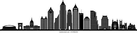 908 Atlanta Skyline Silhouette Images, Stock Photos, 3D objects ...