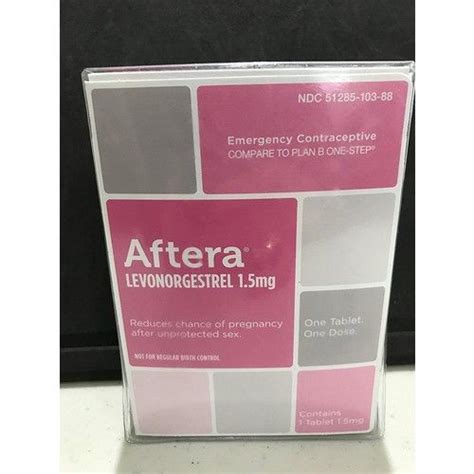 Aftera Levonogrestrel 1.5mg. Emergency Contraceptive. Compared to Plan ...