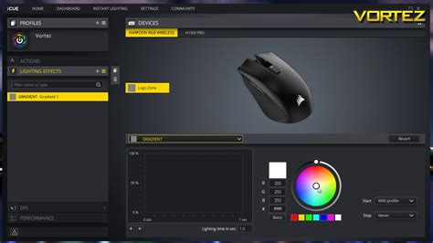 Corsair Harpoon RGB Wireless Software Demo - YouTube