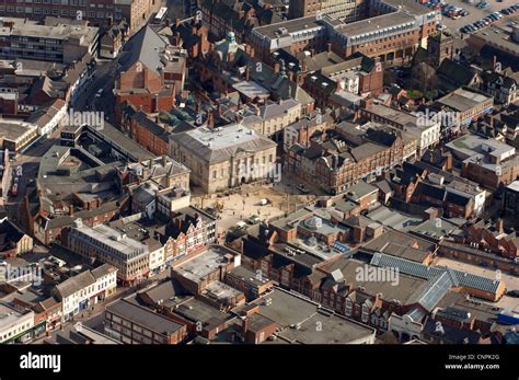 Aerial view Stafford Town Centre Staffordshire England Uk Stock Photo ...