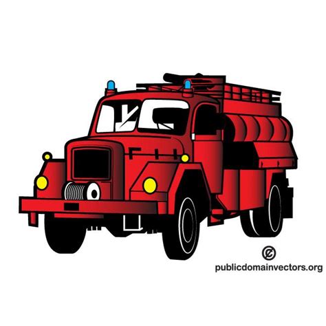 Vintage Fire Truck Vector Image Fire Trucks Clip Art Free Clip Art Images