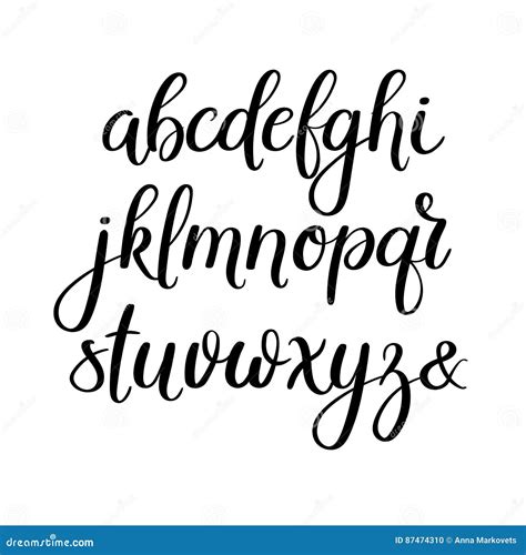 Handwritten Brush Letters. ABC. Modern Calligraphy. Hand Lettering ...