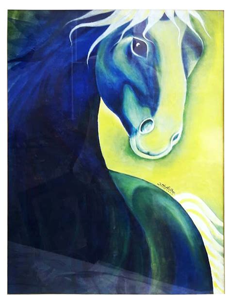 Blue Horse | Acrylic Painting | Amit Suthar | Exotic India Art