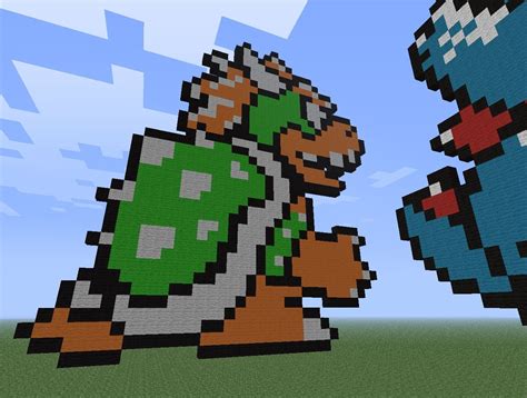 SMB3 Bowser- Pixel Art Minecraft Project