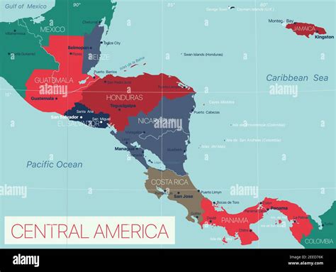 Central america map Stock Vector Images - Alamy