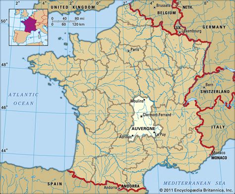 Auvergne Region France Map - Freddy Bernardine