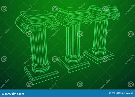 Greek Ionic Column. Ancient Pillars Stock Vector - Illustration of ...