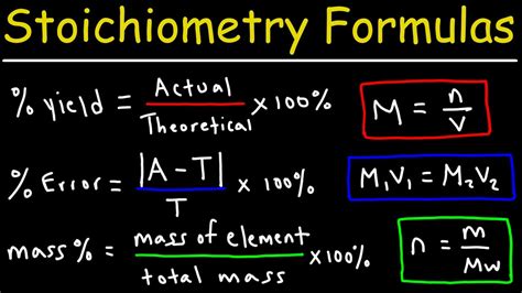 Stoichiometry Formulas and Equations - College Chemistry - YouTube