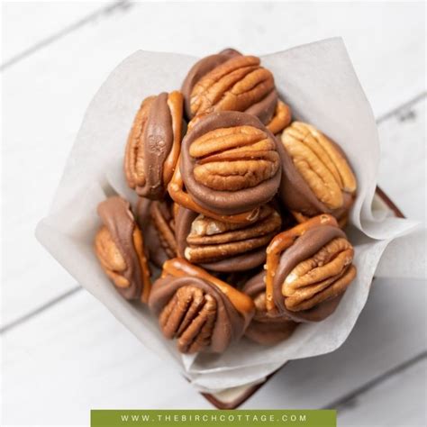 Chocolate Caramel Pecan Pretzel Bites - The Birch Cottage