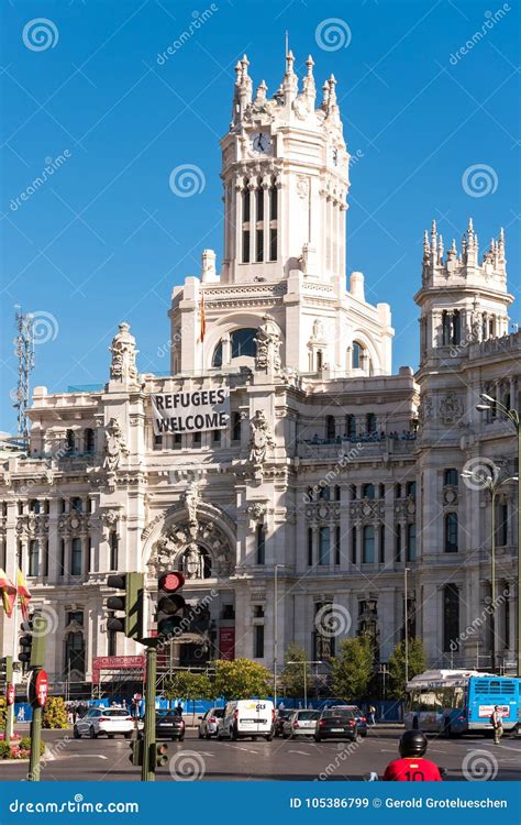 MADRID, SPAIN - SEPTEMBER 26, 2017: the Cybele Palace City Hall. Copy ...