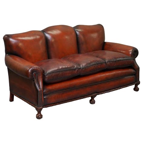 Chippendale Style Camelback Centennial Sofa with ball and claw feet at 1stDibs | claw foot couch ...