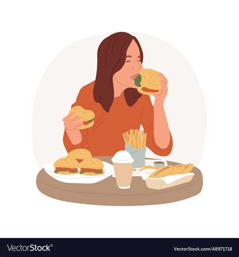 Binge eating isolated cartoon Royalty Free Vector Image