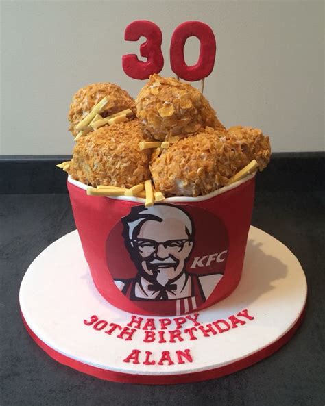 KFC Bucket Birthday Cake. The bucket is cake, the chicken is Rice Krispie treats Www ...