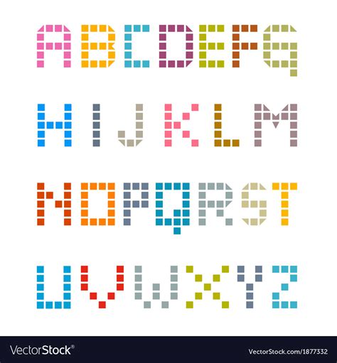 Colorful square alphabet Royalty Free Vector Image