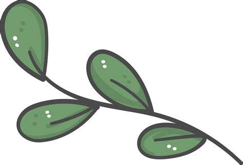 cute doodle green leaves 14295849 PNG