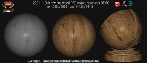 Oak raw fine wood PBR texture seamless 22011