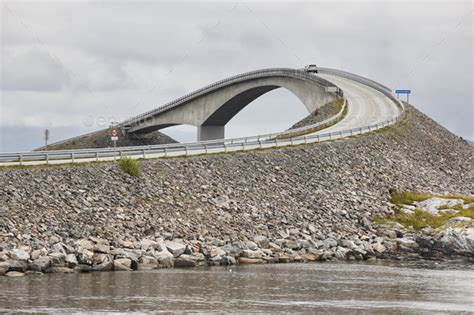 Norway. Atlantic ocean road. Bridge over the ocean. Travel europe. Horizontal Stock Photo by ...