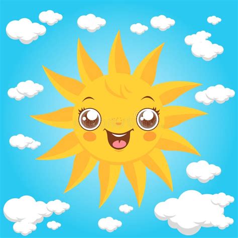 Cartoon Sun And Clouds Stock Vector - Image: 58015085