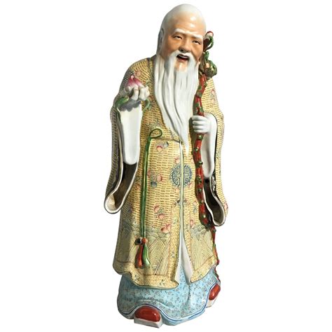 Large Chinese Carved Sculpture of Shou Xing God of Wisdom and Longevity For Sale at 1stDibs ...