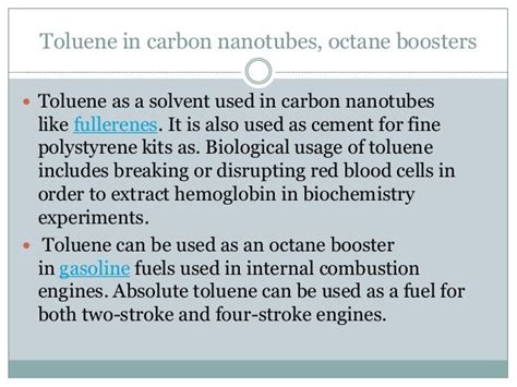 Toluene and its industrial applications