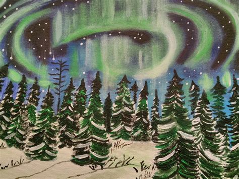 aurora borealis (northern lights) painting by Jade Hurdle | Northern ...