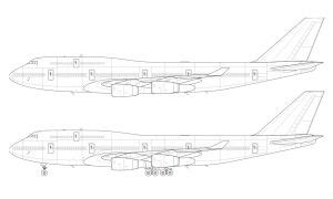 Boeing 747-400 blank illustration templates with Pratt & Whitney and Rolls Royce engines – Norebbo