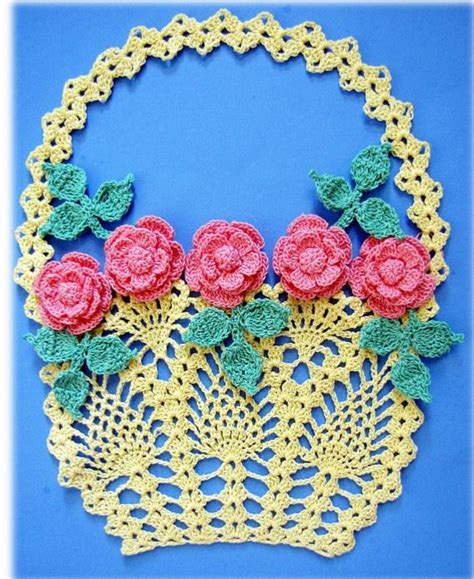 BellaCrochet: Flower Basket of Roses; A Free Crochet Pattern For You