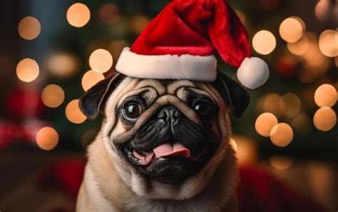 Premium AI Image | Portrait of dog Santa Claus hat