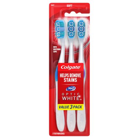 Colgate 360 Optic White Toothbrush Soft, 3 ct - QFC