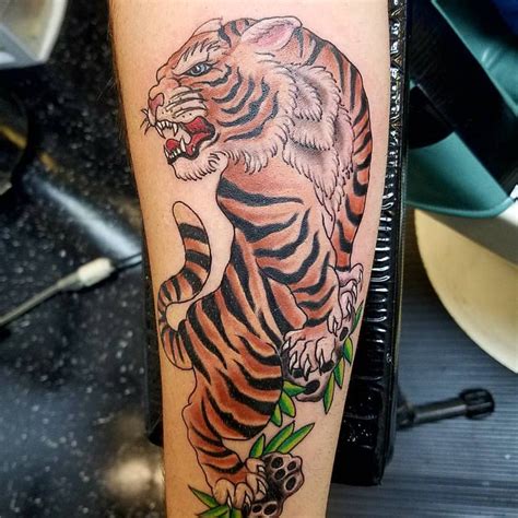 Traditional Japanese Tiger Tattoo Sleeve