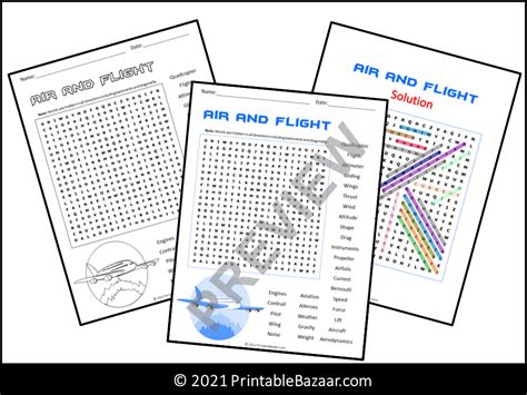 Air and Flight Word Search Puzzle | Teaching Resources