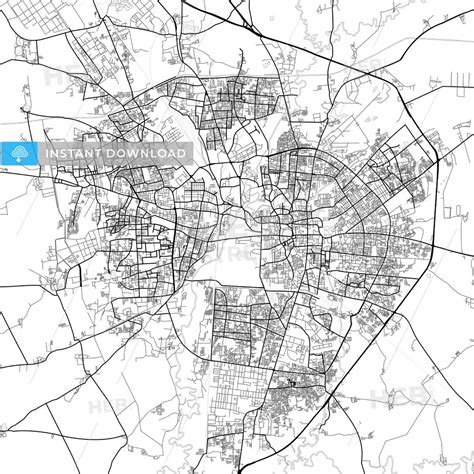 Vector PDF map of Vadodara, India - HEBSTREITS