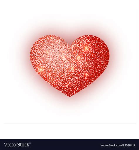 Heart red glitter isolated on white background Vector Image