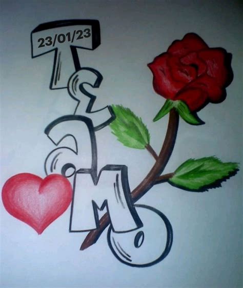 23/01/23 | Te amo dibujo, Te amo carta, Dibujos de amor