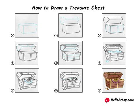 How to Draw a Treasure Chest - HelloArtsy