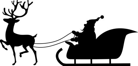 Black Santa sleigh silhouette 13123875 Vector Art at Vecteezy