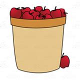 Abeka | Clip Art | Bushel Basket—of red apples, with one apple on side