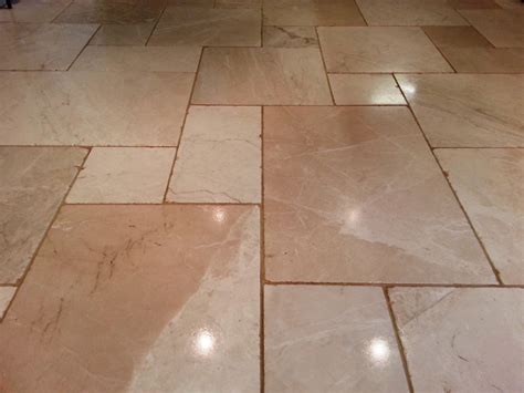 Limestone Tiled floor cleaned and polished in Hastings | East Sussex Tile Doctor