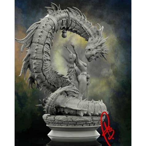 Girl and Dragon - STL 3D print files