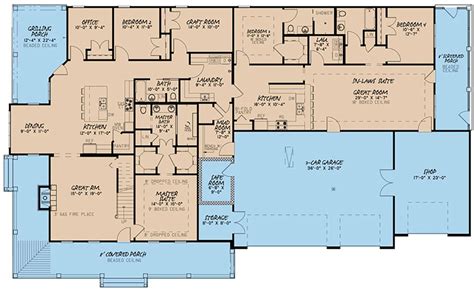 Farmhouse Plan: 3,416 Square Feet, 4 Bedrooms, 4 Bathrooms - 8318-00106 -https://www.houseplans ...