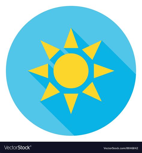 Sun over Blue Sky Circle Icon Royalty Free Vector Image