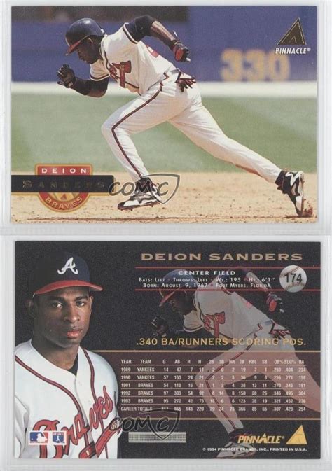 1994 Pinnacle #174 Deion Sanders Atlanta Braves Baseball Card | eBay