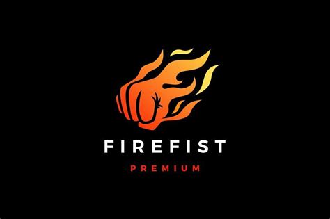 Fire Fist Flame Hand Logo Vector