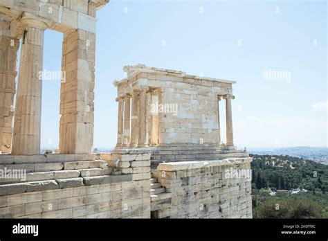 Parthenon temple, old Greek ruins at sunny day in Acropolis of Athens ...