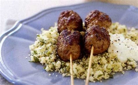 moroc-co: Couscous with brochettes kefta