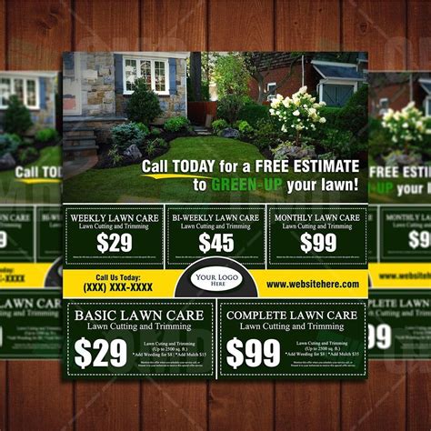 Lawn Care Marketing Postcard #3 - Modern Design | Lawn mowing business, Lawn care business cards ...