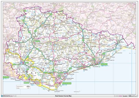 East Sussex County Map : XYZ Maps