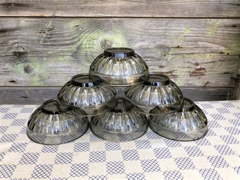 Vintage Dessert Cups, Glass Cup Set of 6, Frosted Glass Cups, Soup Cups, Party Cups, Serving ...